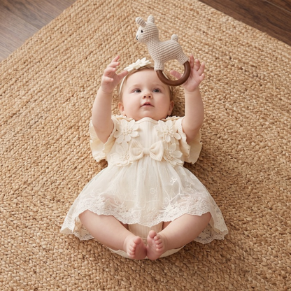 Lilo Cotton Baby Romper - Ivory