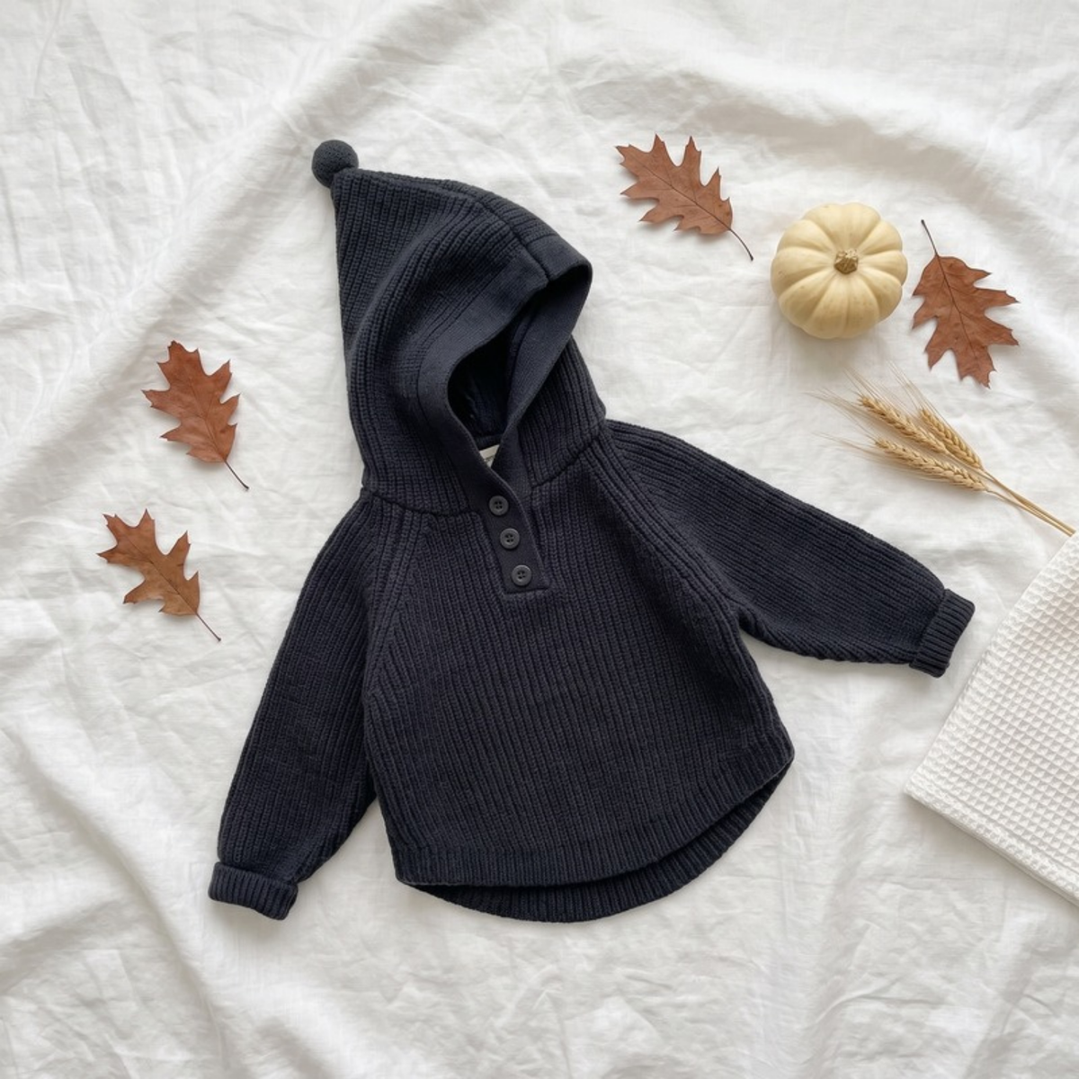 Lilo Hooded Knit Pullover - Charcoal