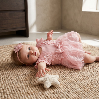 Lilo Cotton Baby Romper - Pink