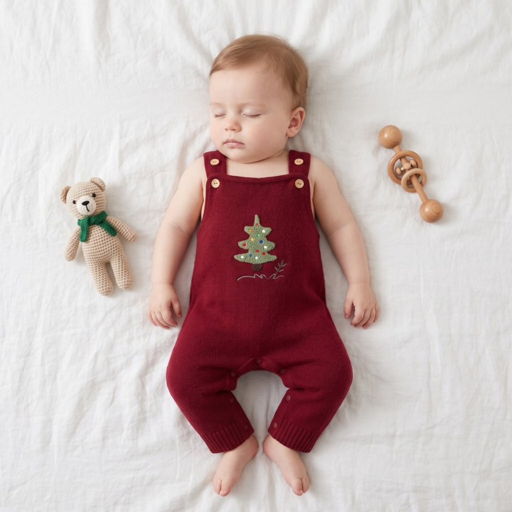 Lilo Christmas Knitted Baby Dungarees