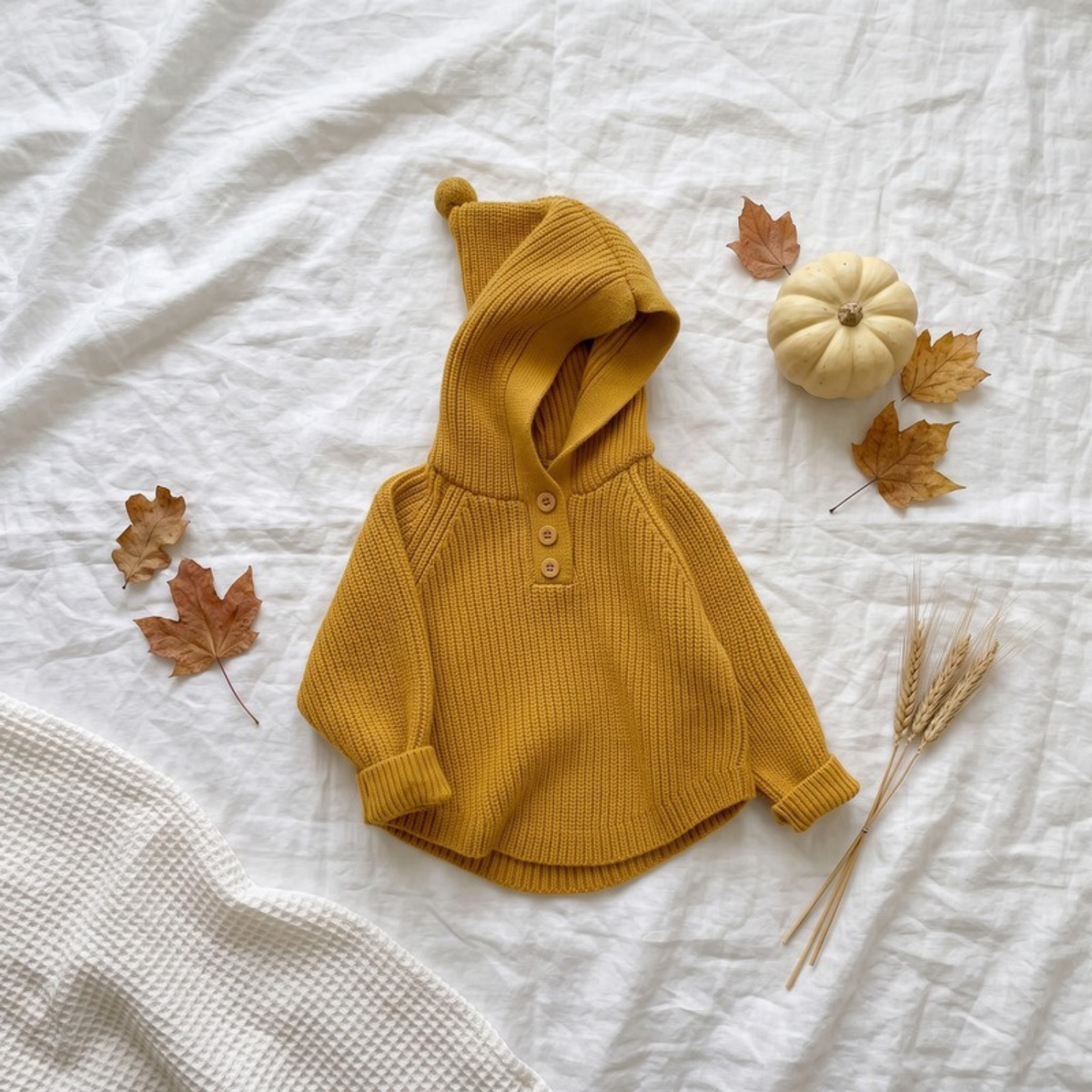Lilo Hooded Knit Pullover - Mustard