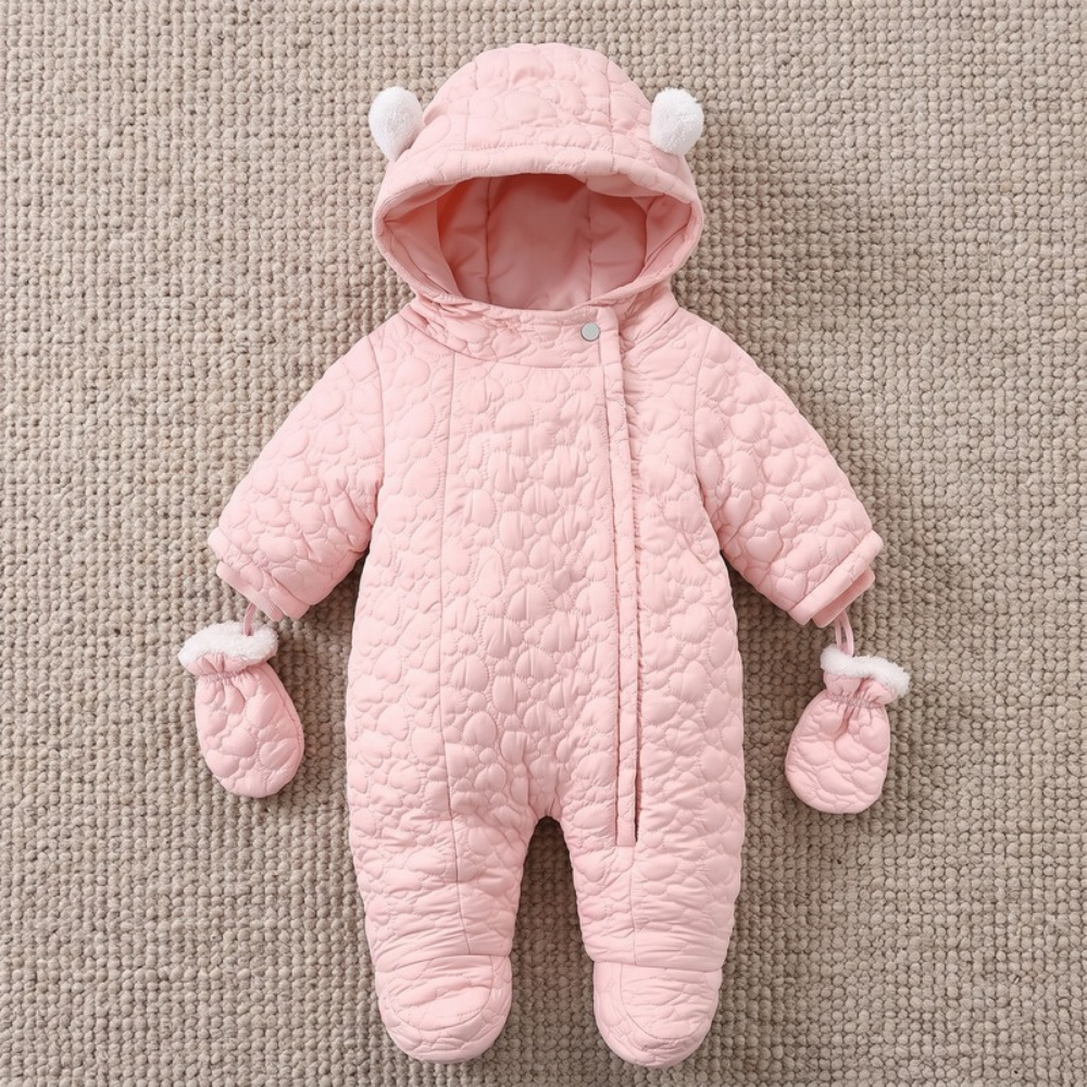 Lilo Thick Winter Baby Romper - Pink