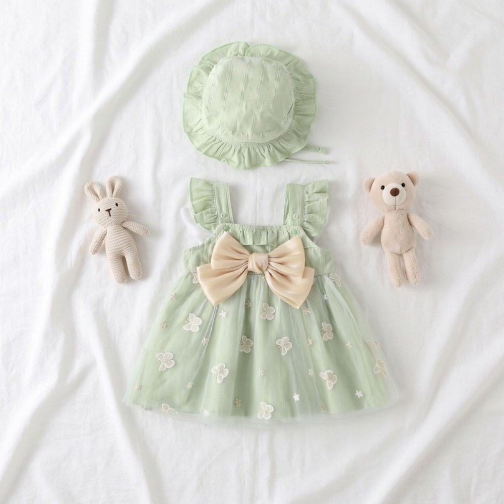 Lilo Floral Pastoral Princess Dress - Green