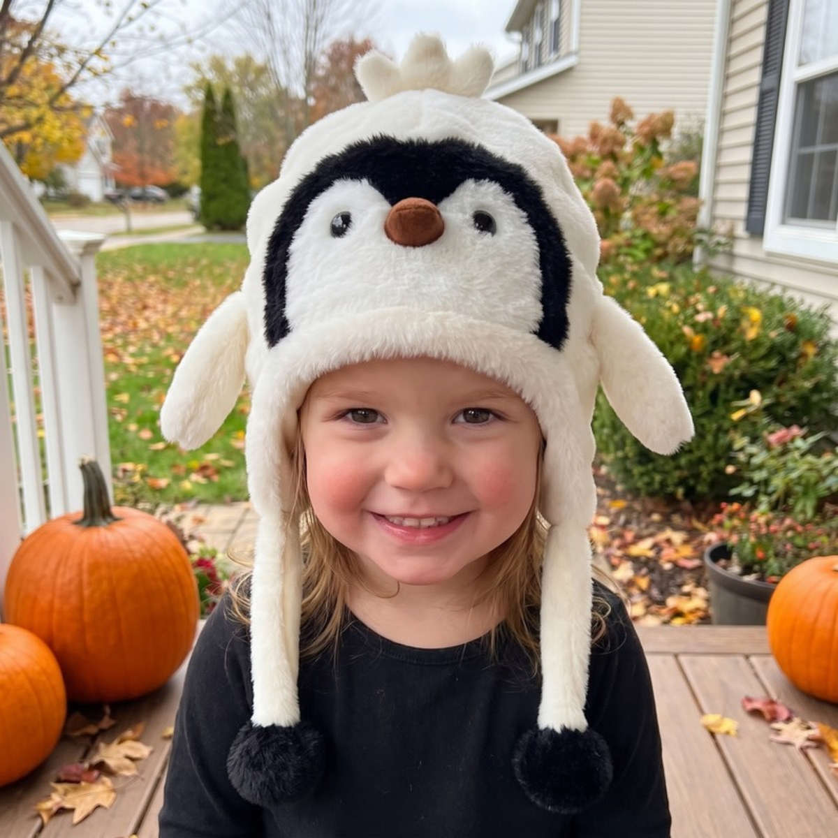 Lilo Penguin Plush Winter Hat - White