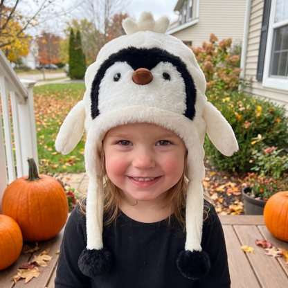 Lilo Penguin Plush Winter Hat - White
