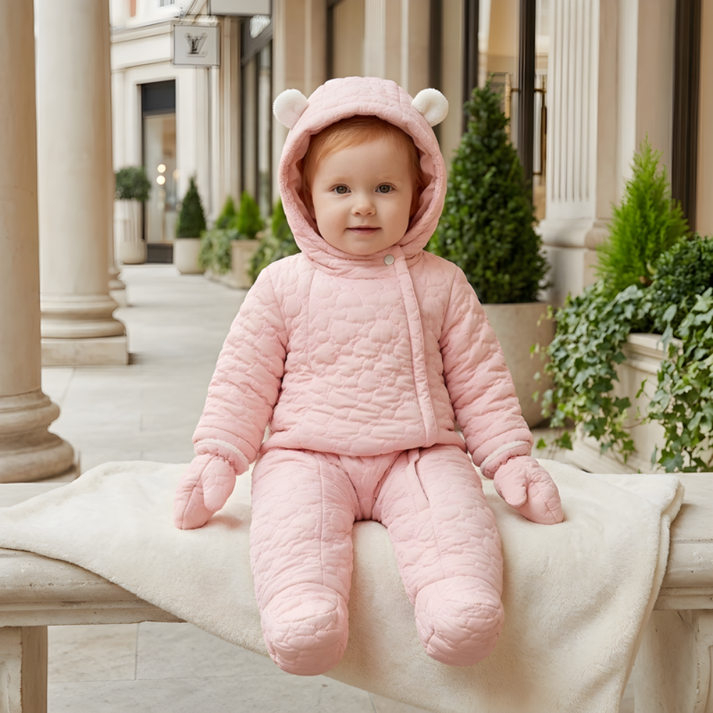 Lilo Thick Winter Baby Romper - Pink