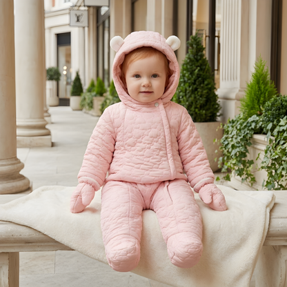 Lilo Thick Winter Baby Romper - Pink