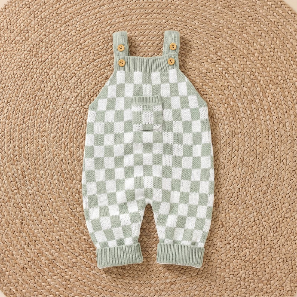 Lilo Checkerboard Baby Romper - Green