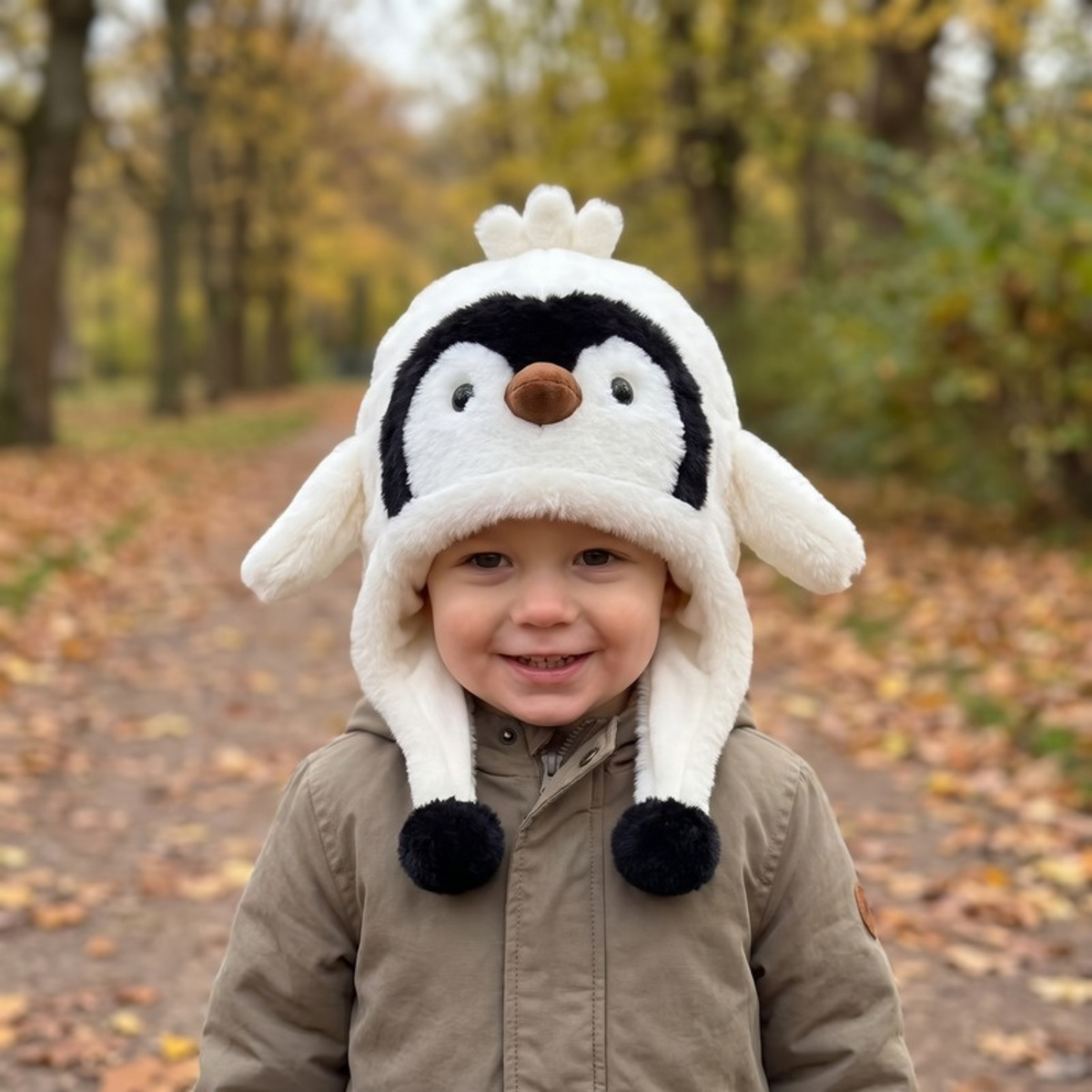 Lilo Penguin Plush Winter Hat - White