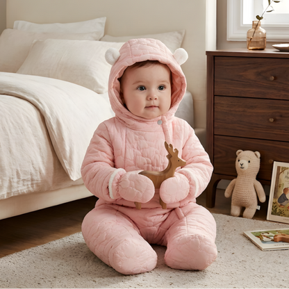 Lilo Thick Winter Baby Romper - Pink