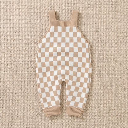 Lilo Checkerboard Baby Romper - Camel
