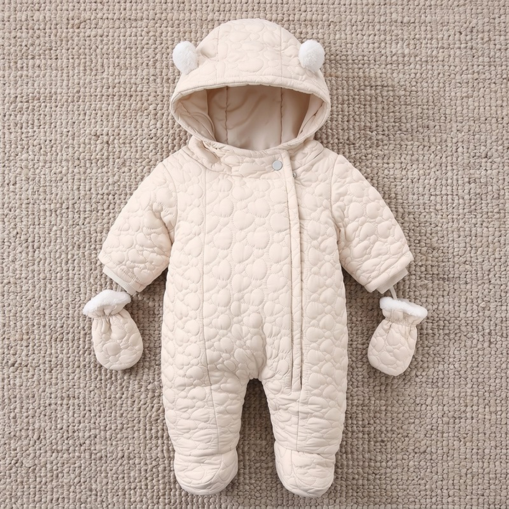 Lilo Thick Winter Baby Romper - Cream