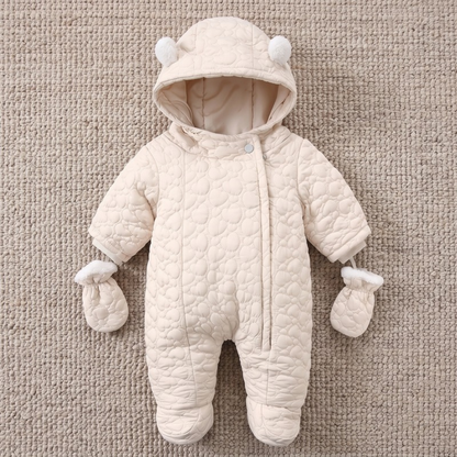 Lilo Thick Winter Baby Romper - Cream