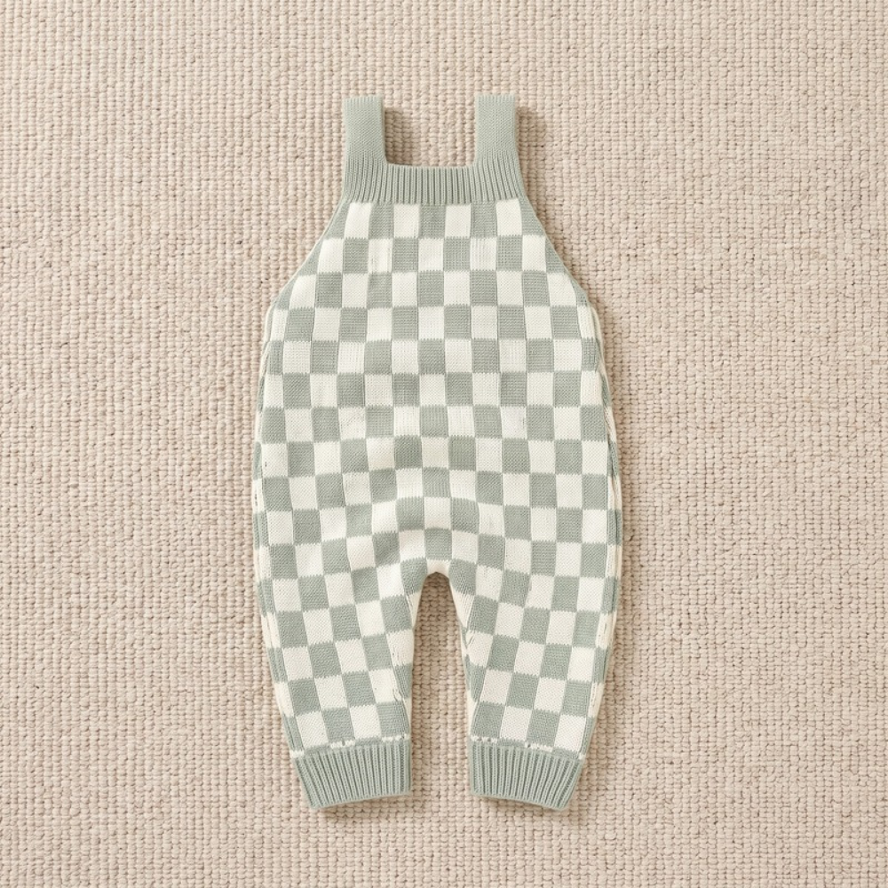 Lilo Checkerboard Baby Romper - Green