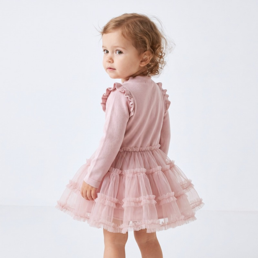 Lilo Layered Mesh Dress - Pink