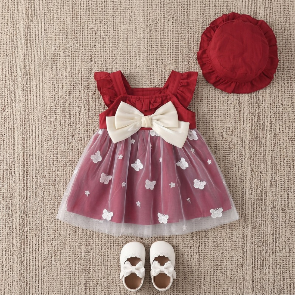 Lilo Floral Pastoral Princess Dress - Burgundy