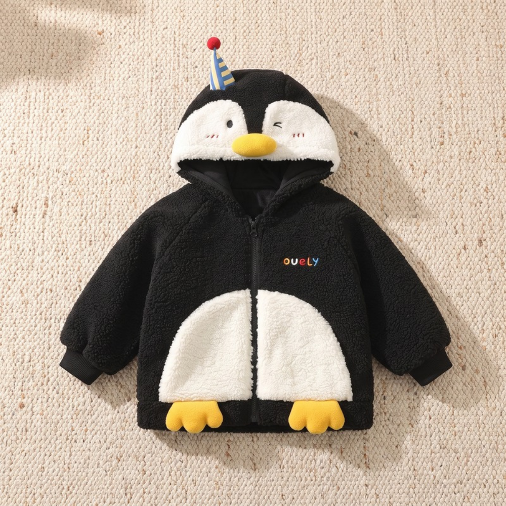 Lilo Penguin and Bear Fleece Jacket - Black Penguin