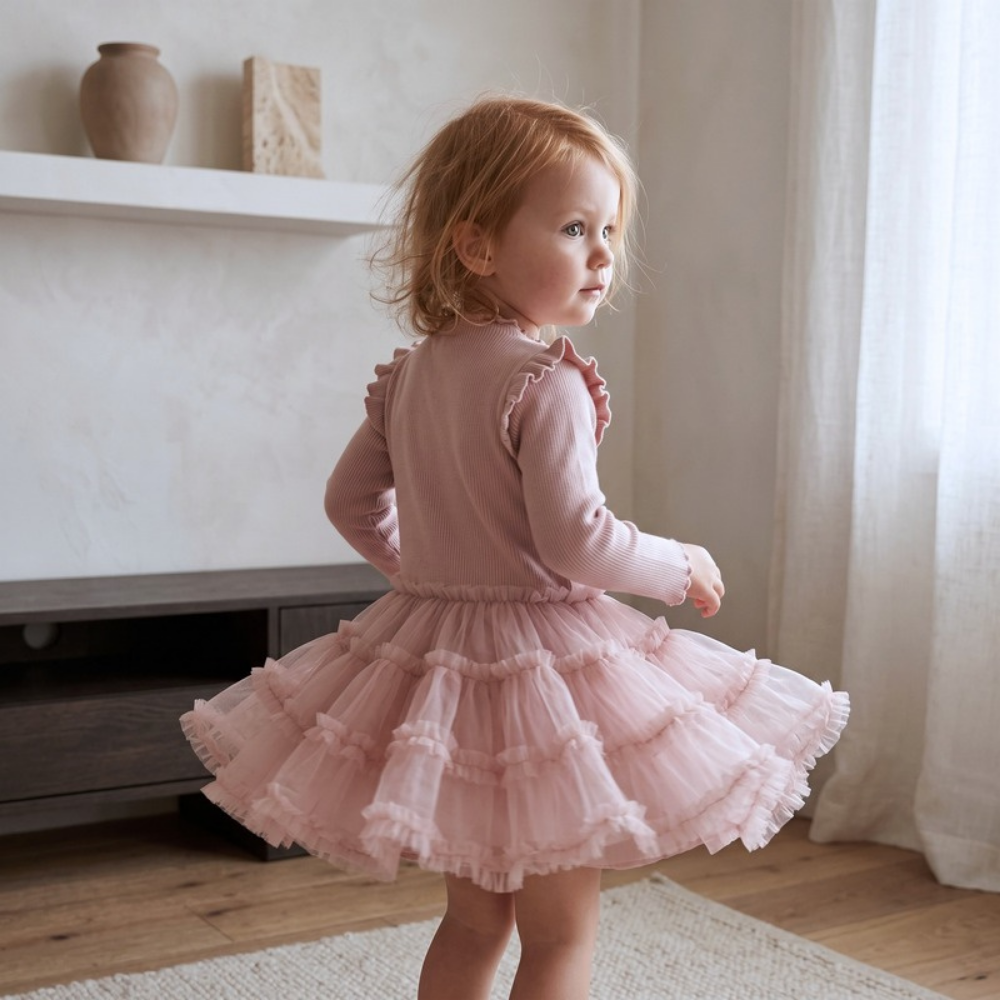 Lilo Layered Mesh Dress - Pink