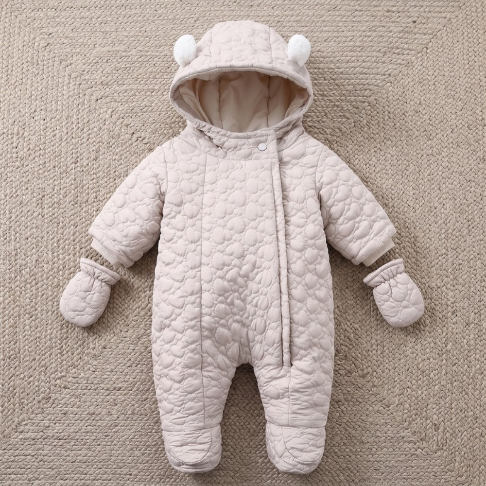 Lilo Thick Winter Baby Romper - Stone