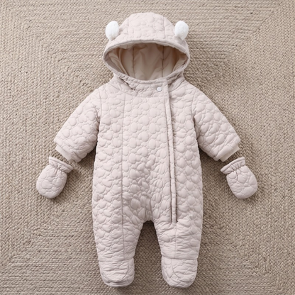 Lilo Thick Winter Baby Romper - Stone