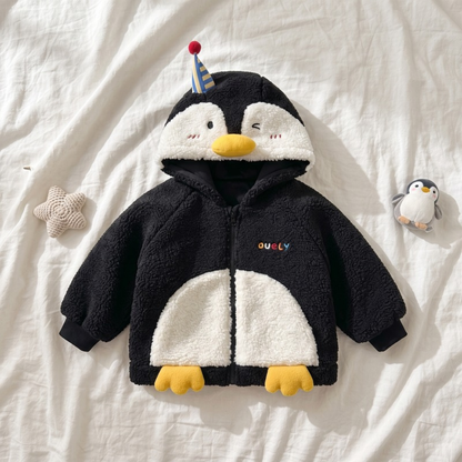 Lilo Penguin and Bear Fleece Jacket - Black Penguin