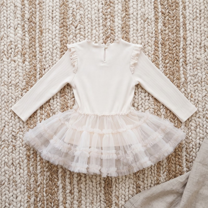 Lilo Layered Mesh Dress - Cream