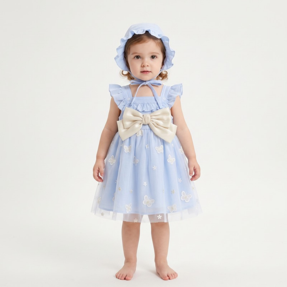 Lilo Floral Pastoral Princess Dress - Blue
