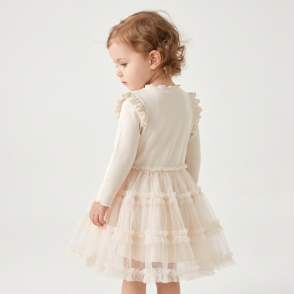 Lilo Layered Mesh Dress - Cream