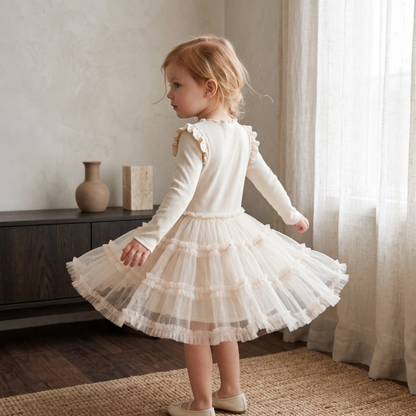 Lilo Layered Mesh Dress - Cream
