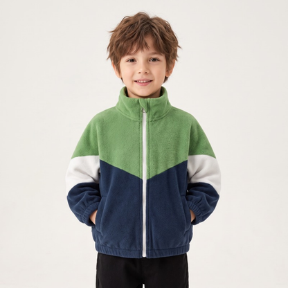 Lilo Trail Boys Fleece Jacket - Green Navy