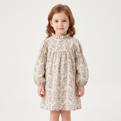 Lilo Ruffle Collar Embroidered Dress