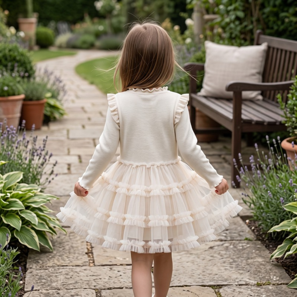 Lilo Layered Mesh Dress - Cream