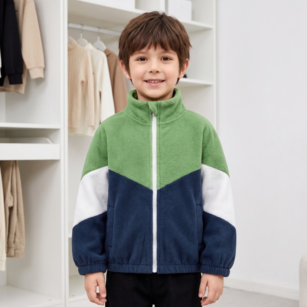 Lilo Trail Boys Fleece Jacket - Green Navy