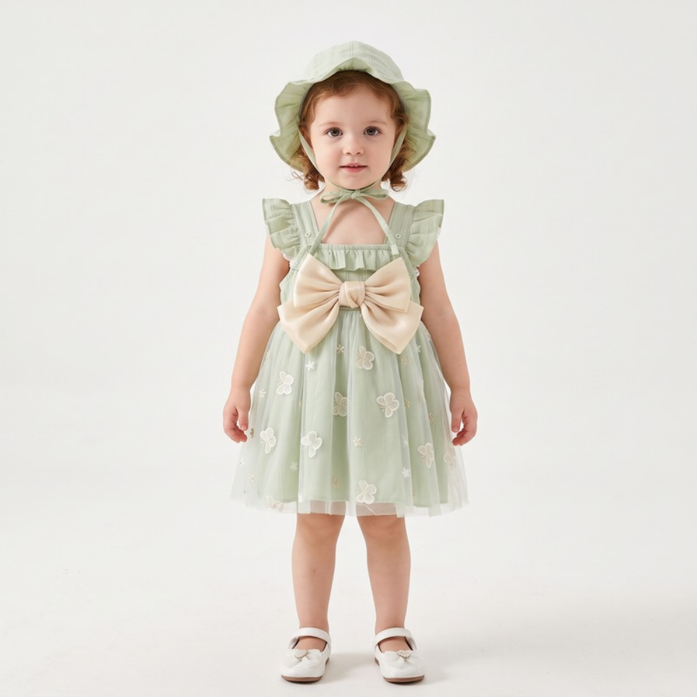 Lilo Floral Pastoral Princess Dress - Green