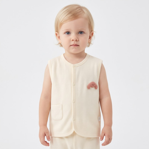 Lilo Double Layer Cotton Vest - Cream
