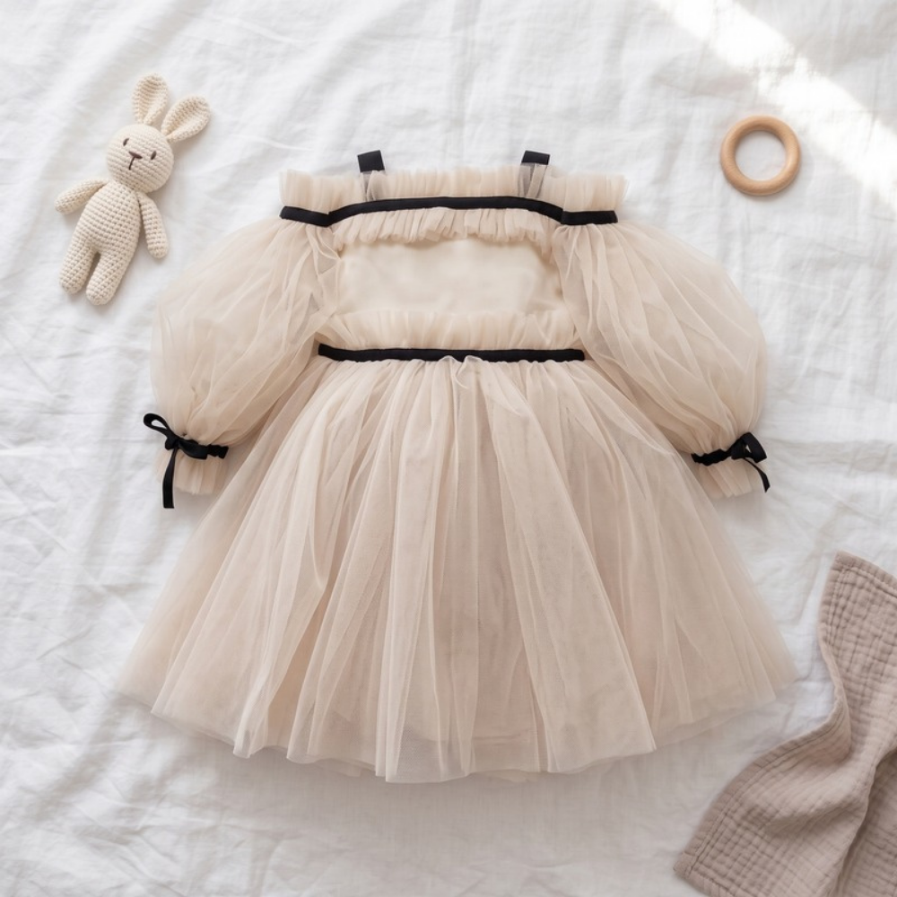 Lilo Puff Sleeve Tulle Party Dress