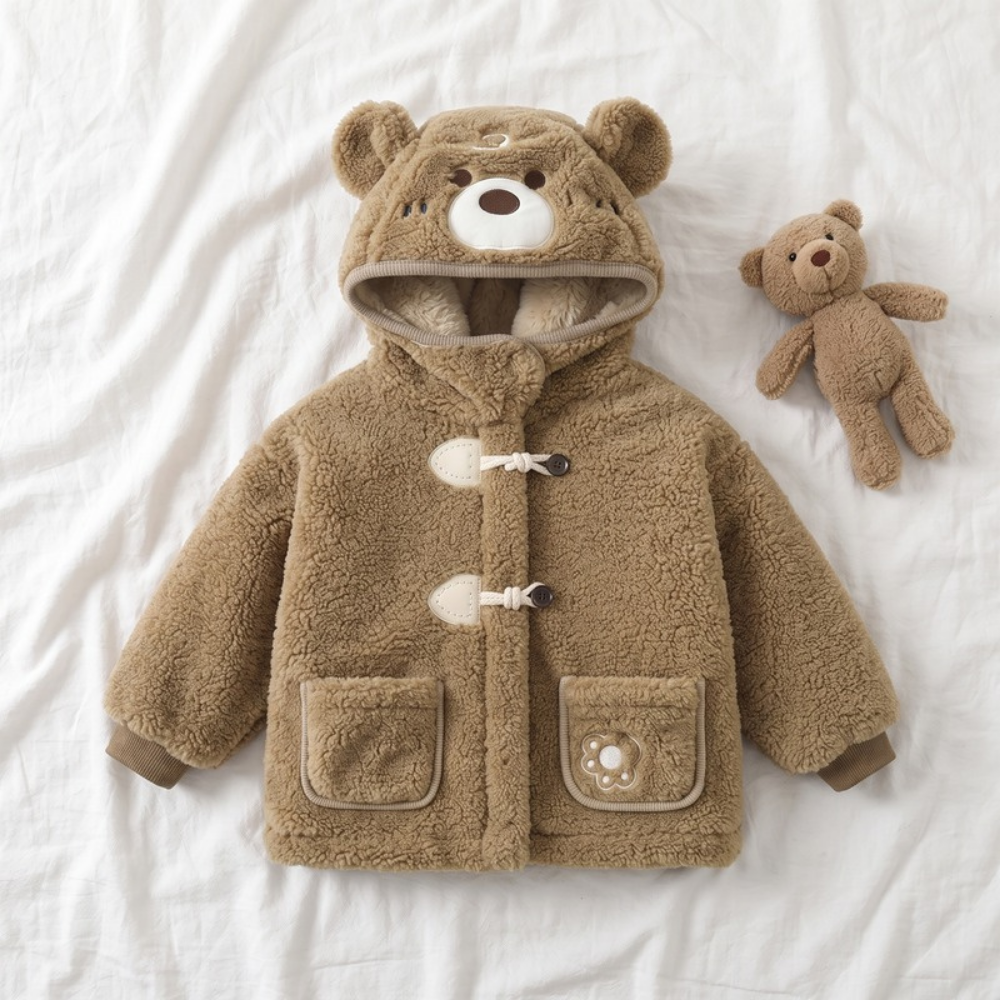 Lilo Penguin and Bear Fleece Jacket - Brown Bear