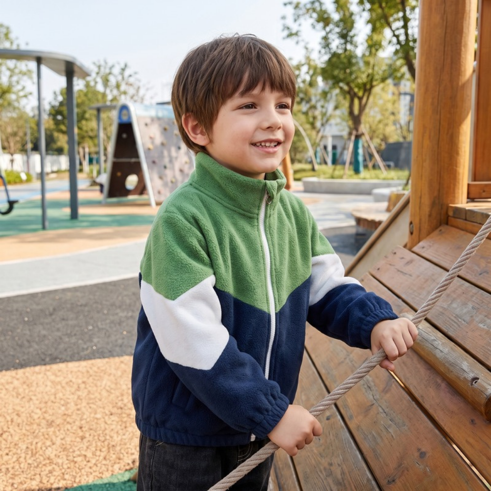 Lilo Trail Boys Fleece Jacket - Green Navy