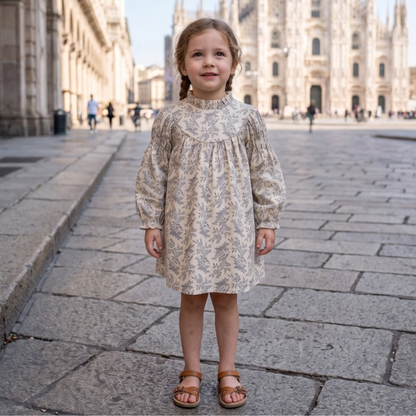 Lilo Ruffle Collar Embroidered Dress