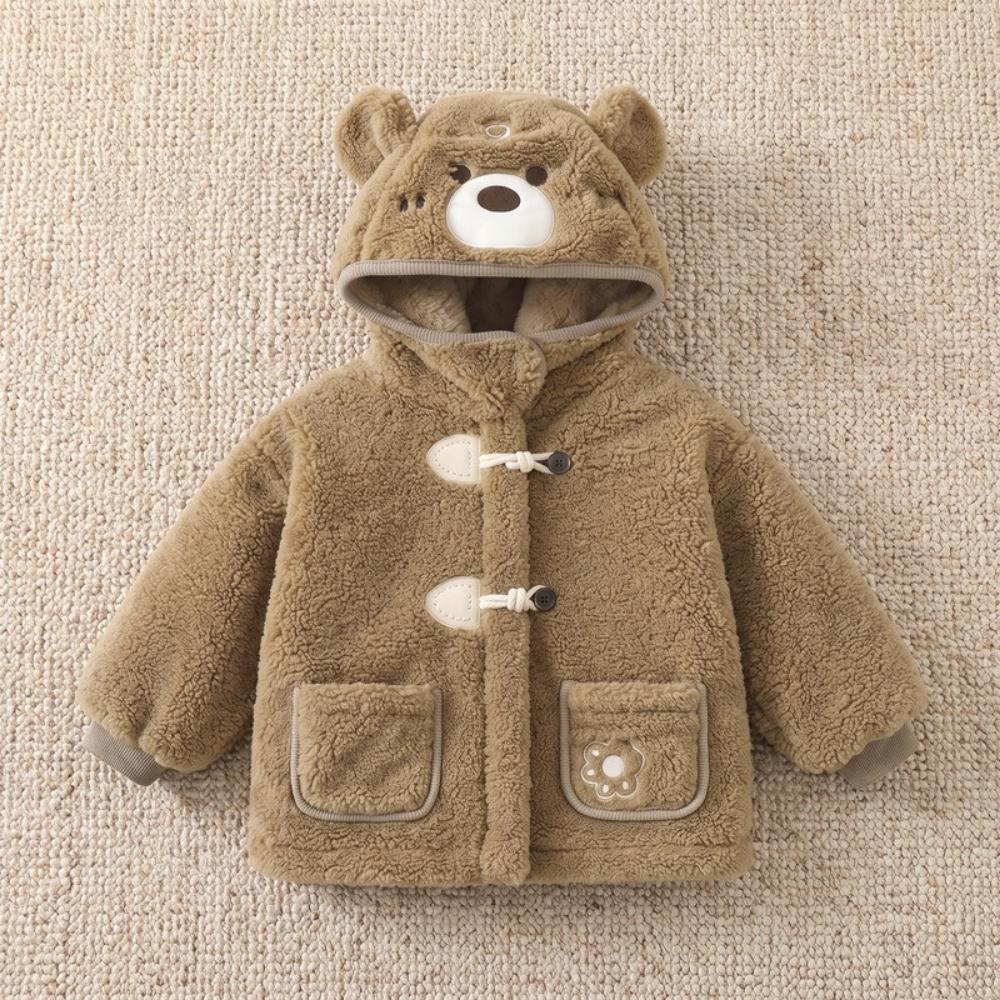 Lilo Penguin and Bear Fleece Jacket - Brown Bear