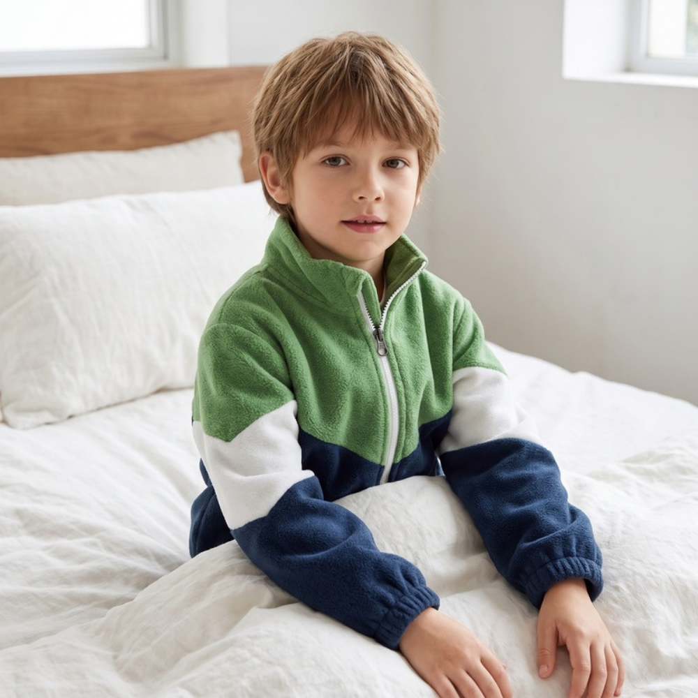 Lilo Trail Boys Fleece Jacket - Green Navy