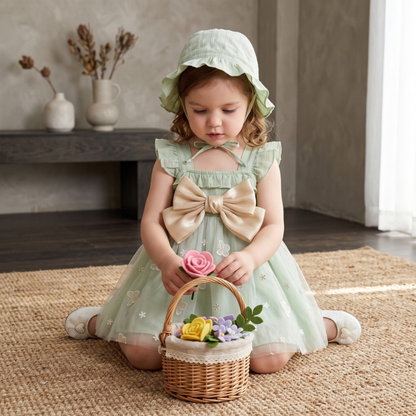 Lilo Floral Pastoral Princess Dress - Green