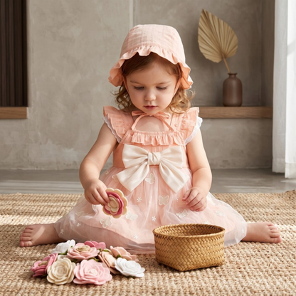 Lilo Floral Pastoral Princess Dress - Pink