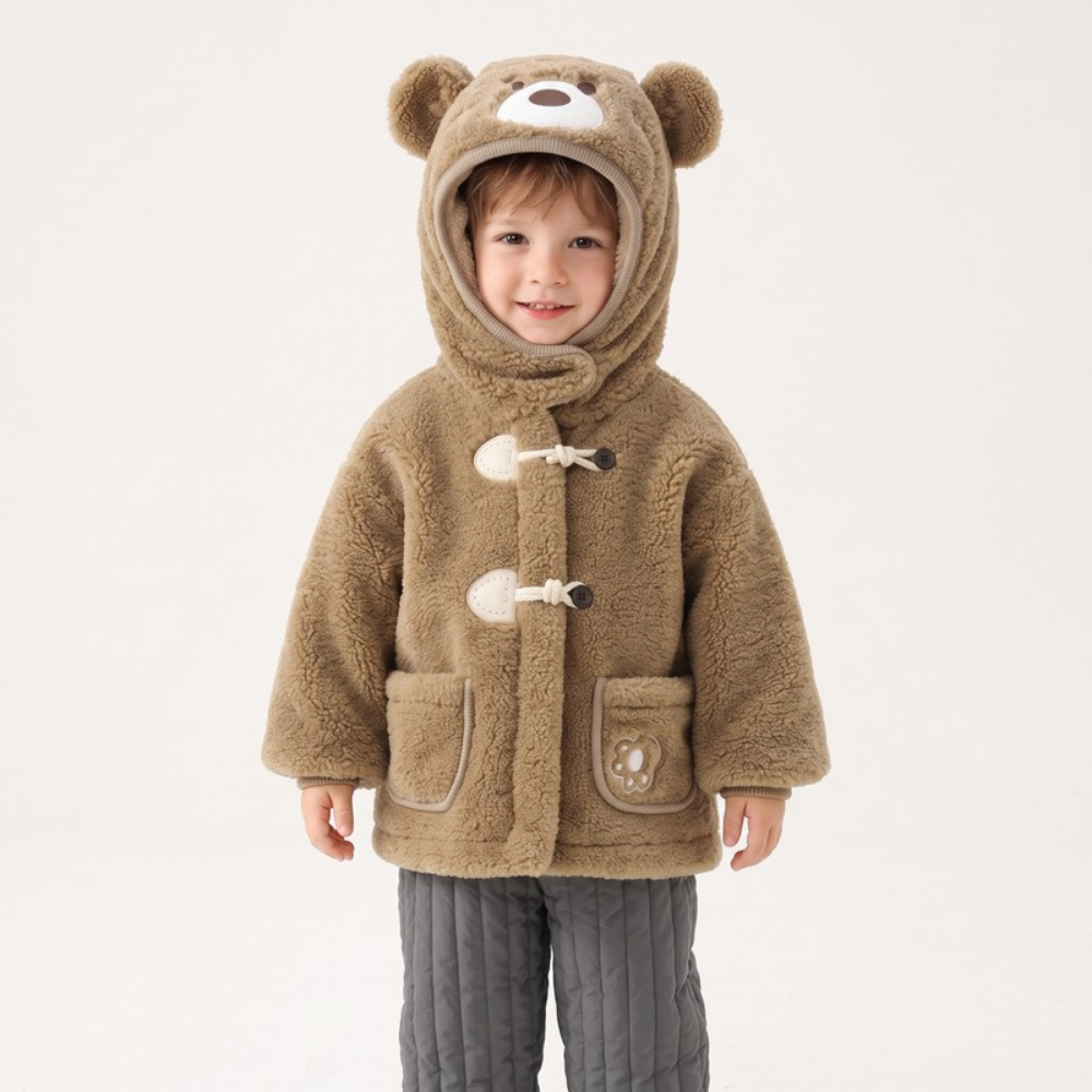 Lilo Penguin and Bear Fleece Jacket - Brown Bear