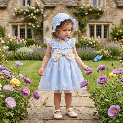 Lilo Floral Pastoral Princess Dress - Blue