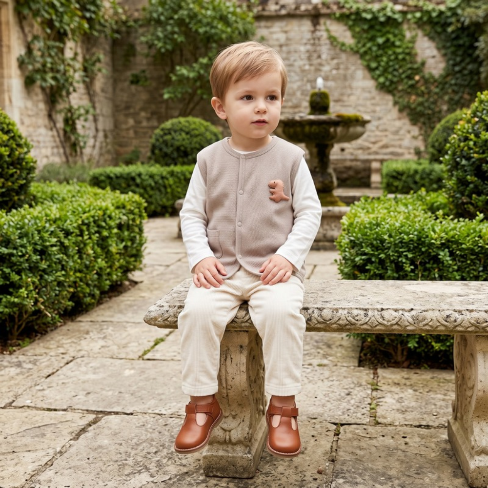 Lilo Double Layer Cotton Vest - Taupe