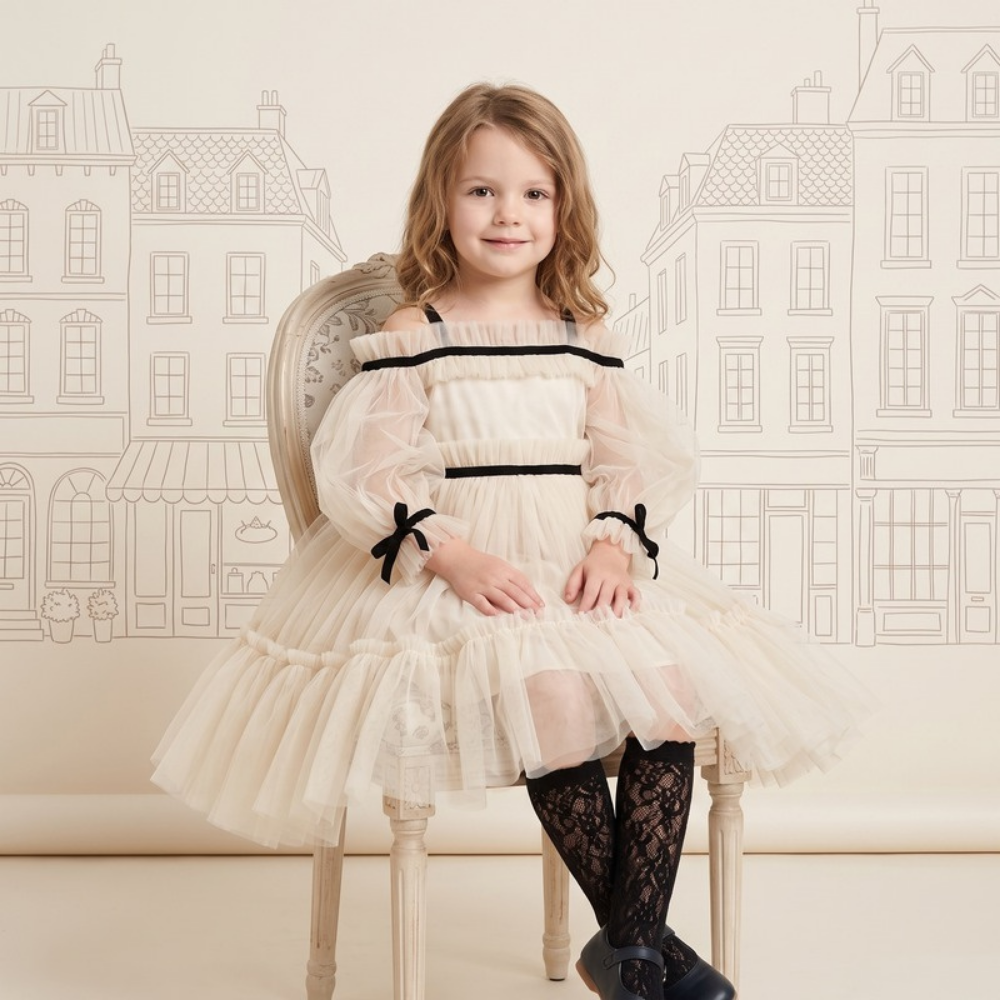 Lilo Puff Sleeve Tulle Party Dress