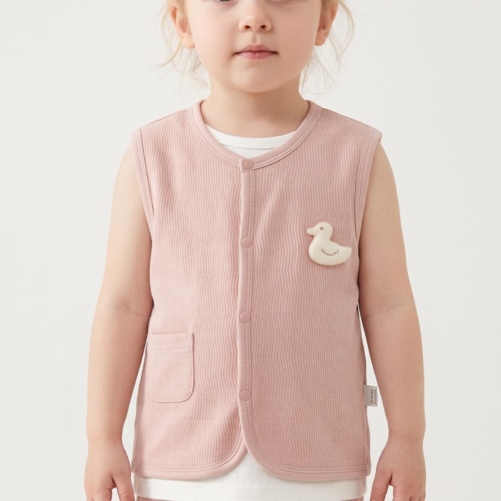 Lilo Double Layer Cotton Vest - Pink