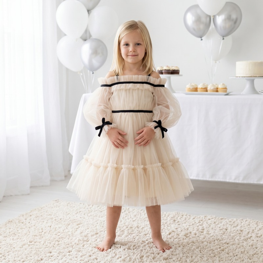 Lilo Puff Sleeve Tulle Party Dress