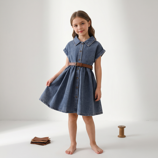 Lilo Washed Denim A Line Dress